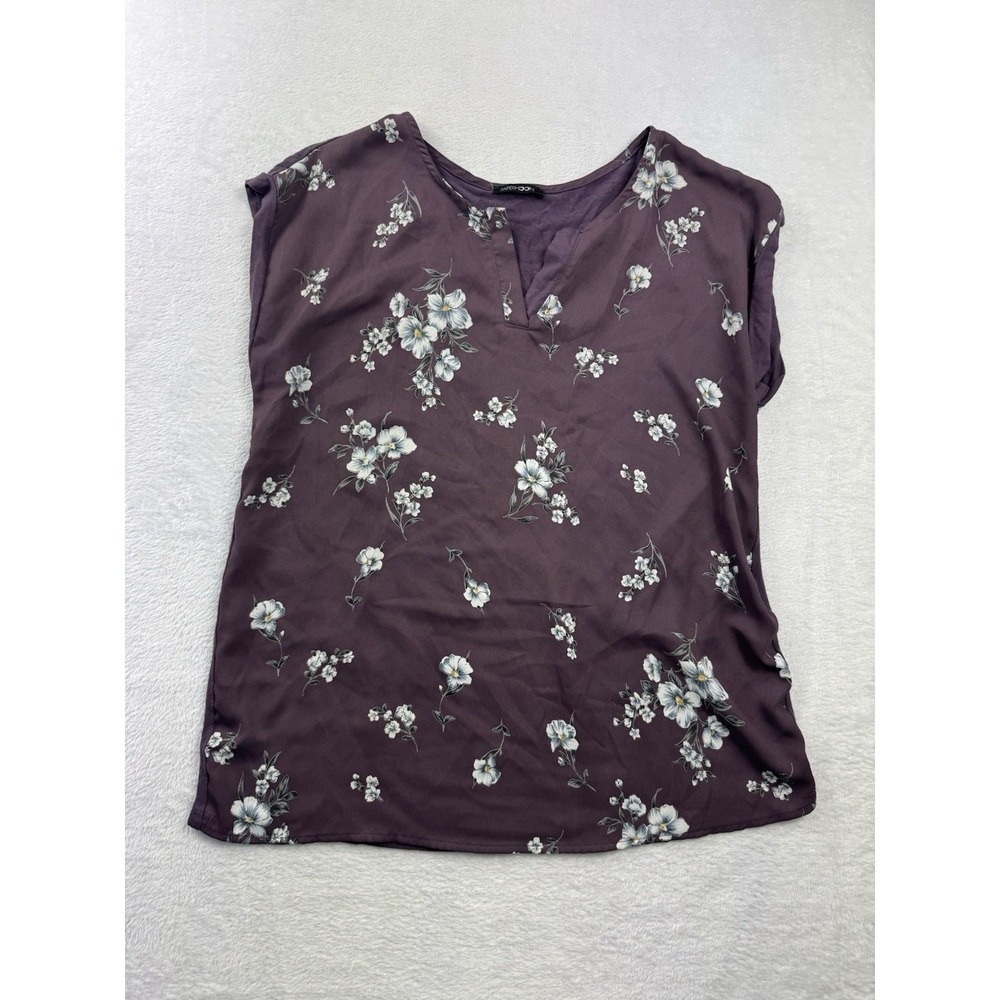 Medium Papermoon Blouse Women's‎ Floral Front Split Neck Sleeveless Top Beachy
